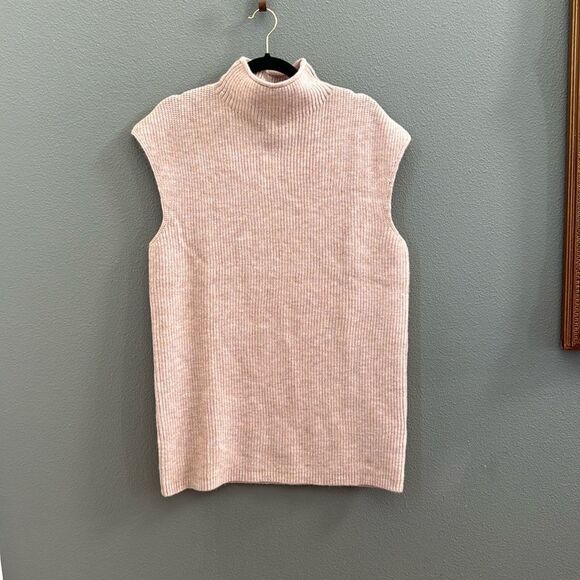 Stitches + Stripes 100% Mock Neck Sleeveless Ribbed Knit Dress Sz M - Picture 1 of 8